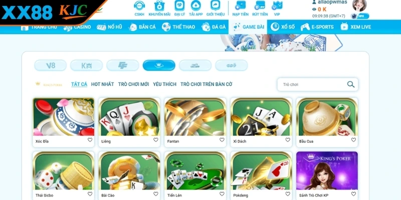Những tựa game bài XX88 nên tham gia ngay