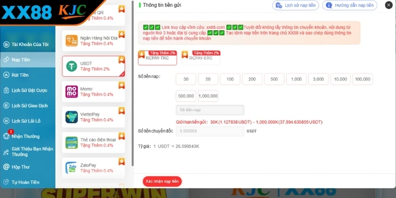 Hướng dẫn nạp tiền XX88 với 4 phương thức đơn giản